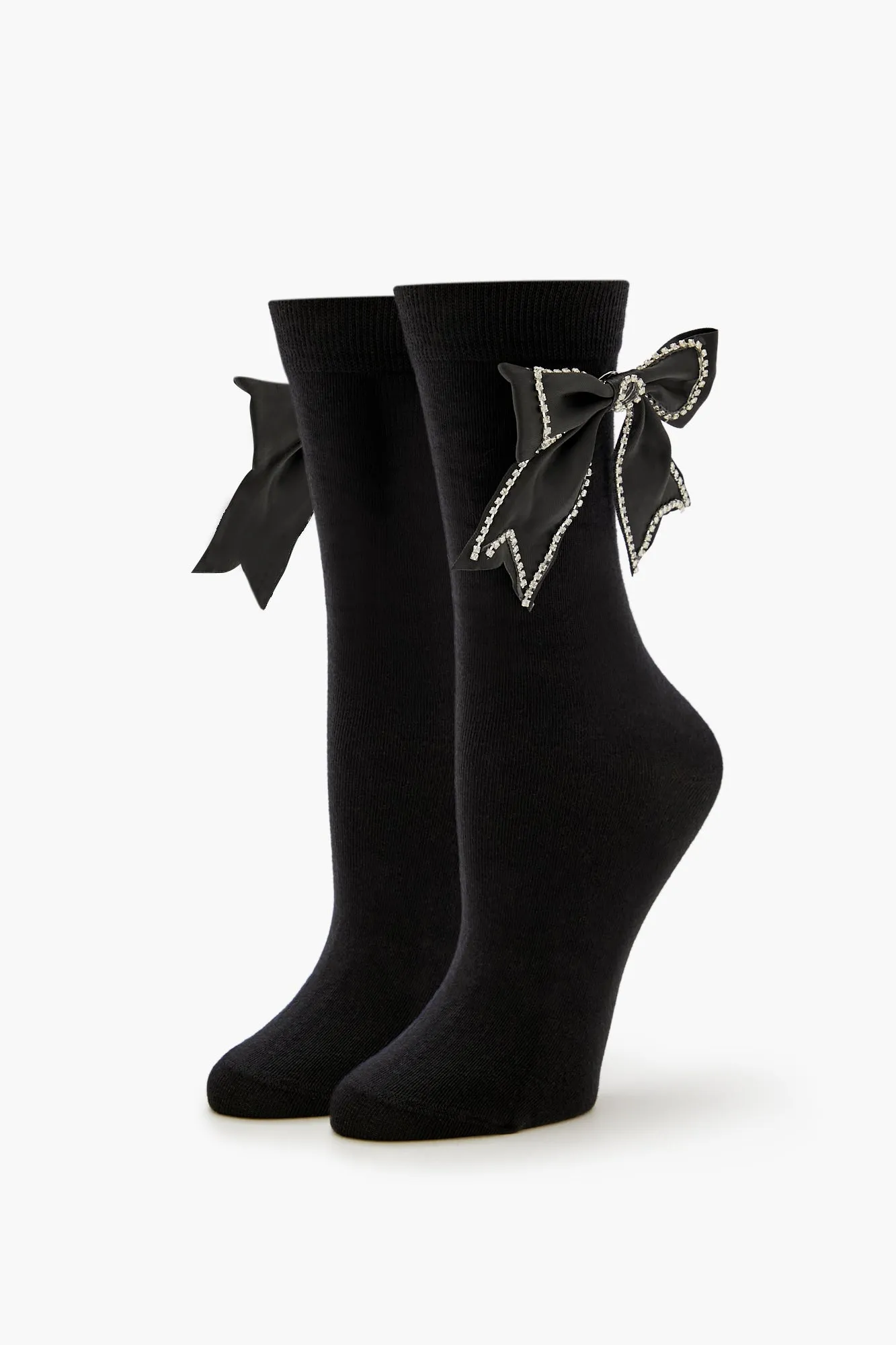 Rhinestone Bow Crew Socks sold by Urban Planet