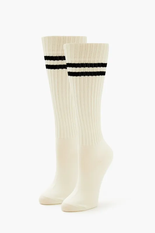 Varsity-Striped Ribbed Socks sold by Urban Planet