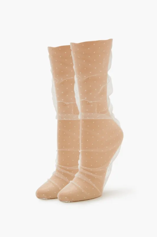 Sheer Clip Dot Crew Socks sold by Urban Planet