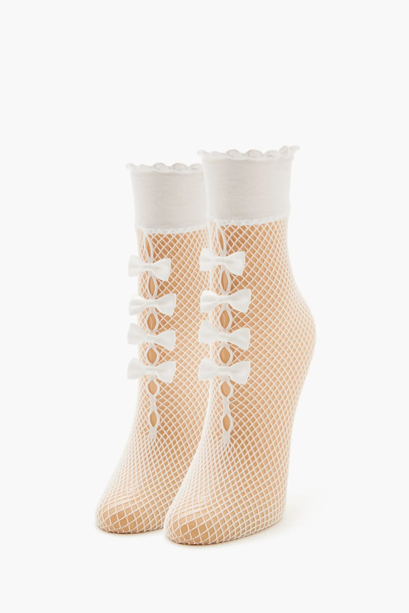 Sheer Fishnet Bow Crew Socks sold by Urban Planet product image thumbnail 3