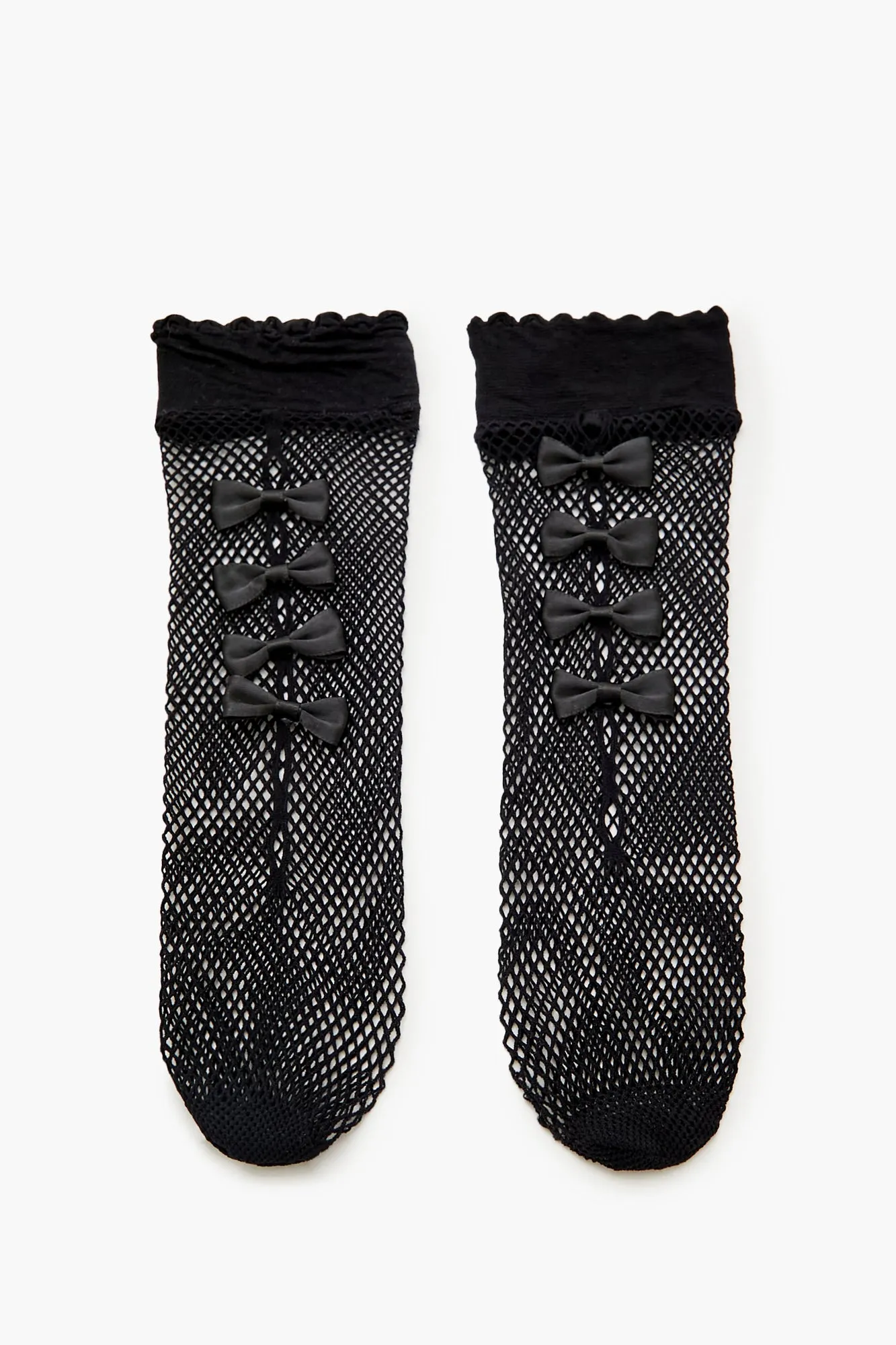 Sheer Fishnet Bow Crew Socks sold by Urban Planet product image thumbnail 2