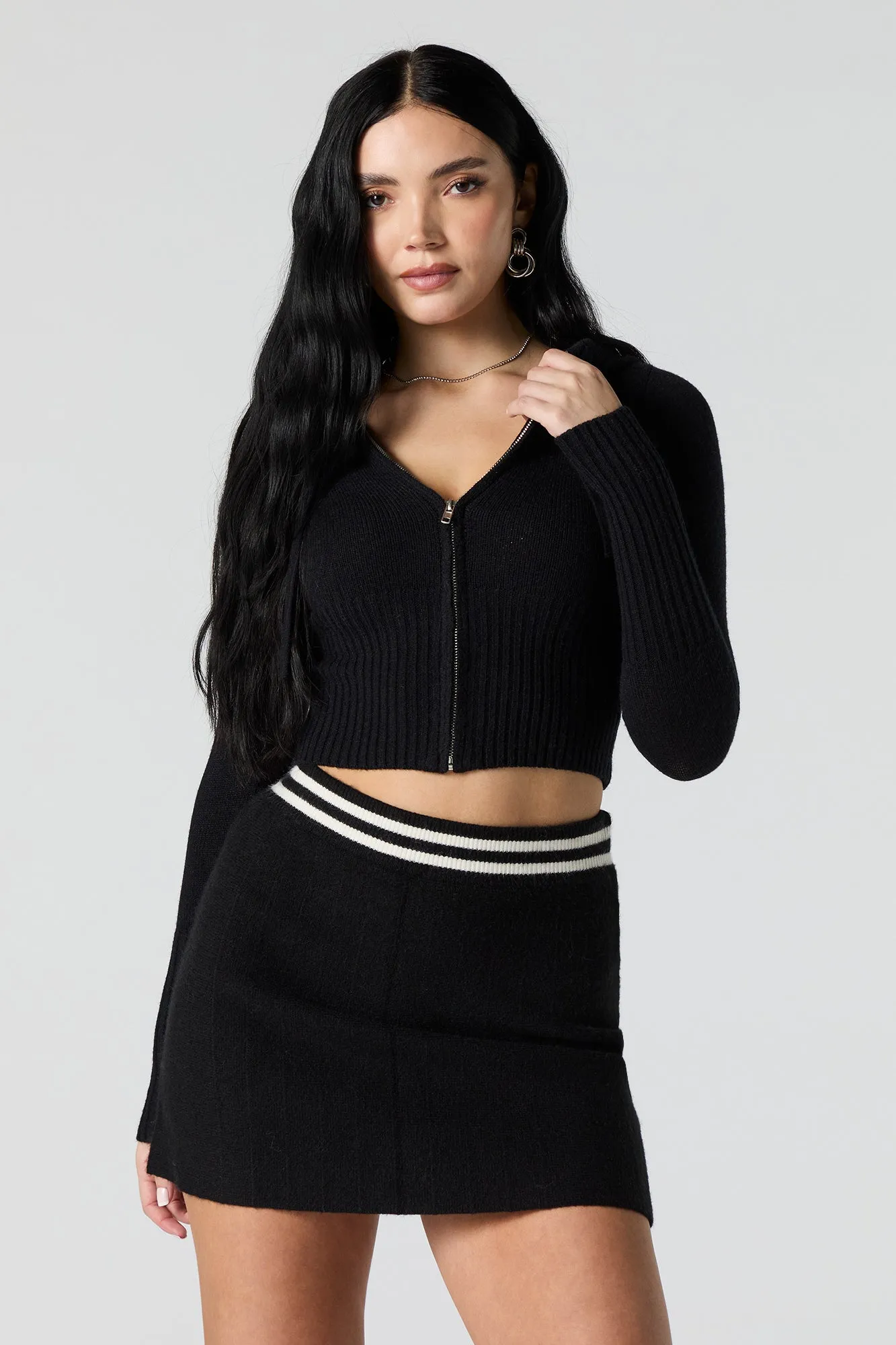 Striped Waist Knit Mini Skirt sold by Urban Planet