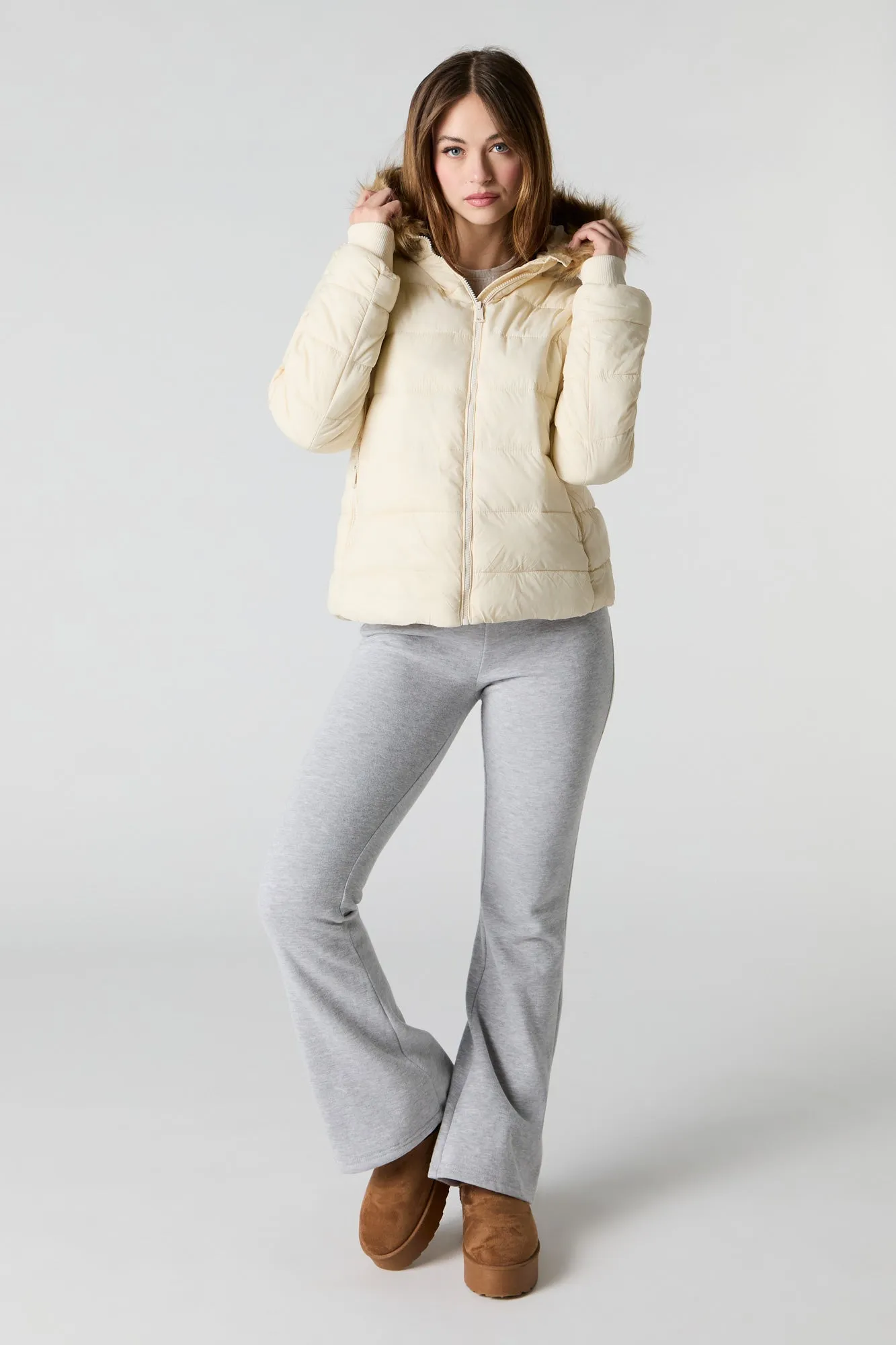 Jacket bouffant à capuchon en similifourrure sold by Urban Planet product image thumbnail 3