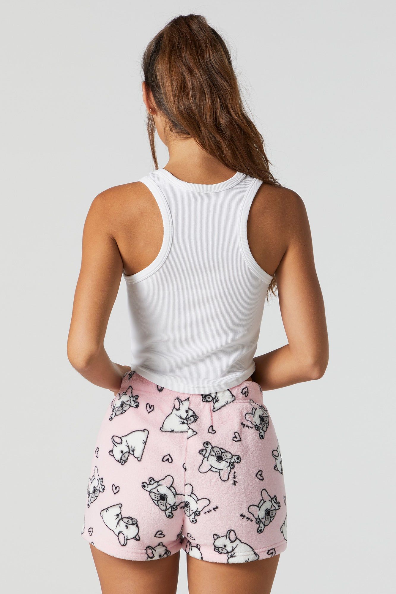 Frenchie Print Plush Pajama Short sold by Urban Planet product image thumbnail 2