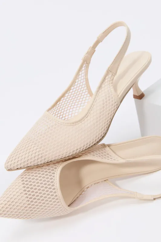 Mesh Slingback Kitten Heel sold by Urban Planet