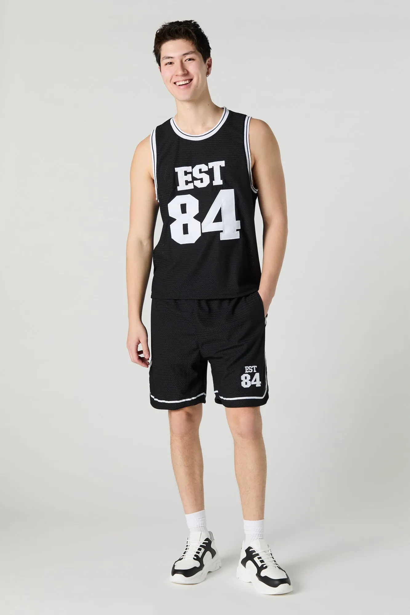 Est 84 Embroidered Mesh Basketball Short sold by Urban Planet product image thumbnail 5