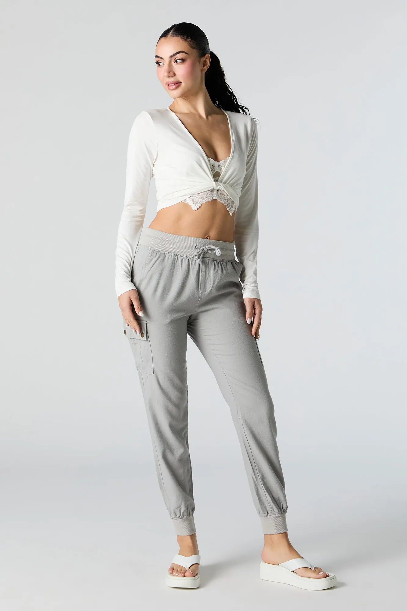 Linen Cargo Jogger sold by Urban Planet product image thumbnail 4