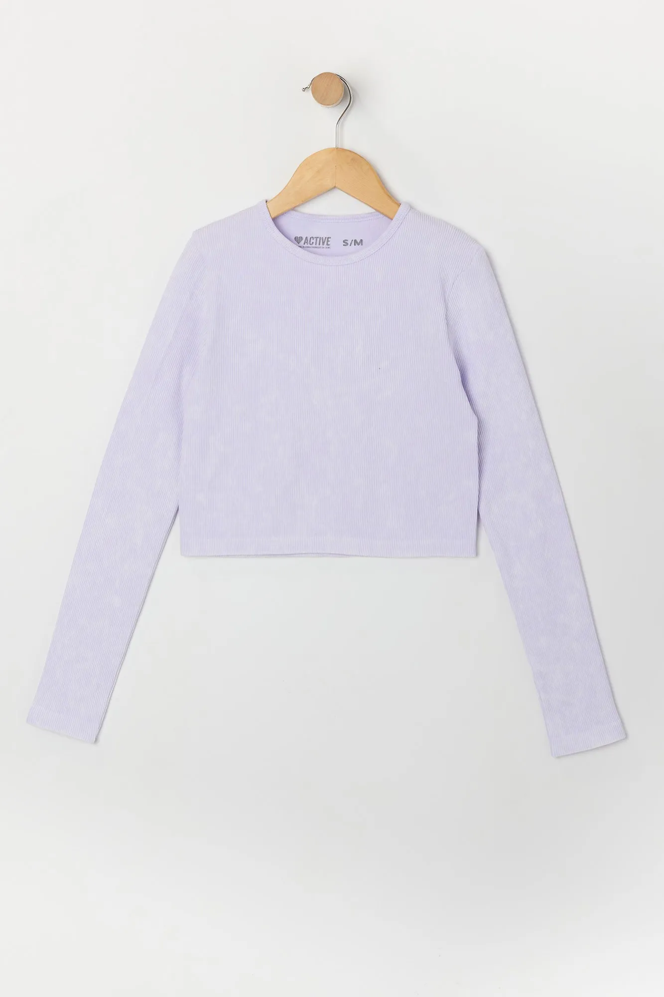 Haut Active côtelé délavé sans couture à manches longues pour fille sold by Urban Planet product image thumbnail 5