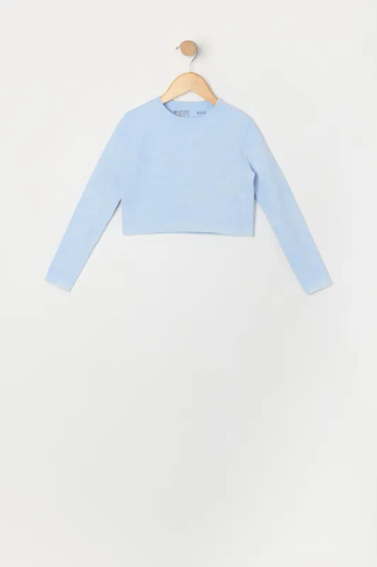 Haut Active côtelé délavé sans couture à manches longues pour fille sold by Urban Planet