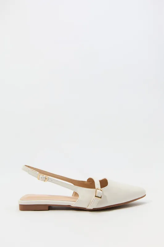 Faux Leather Pointed Toe Slingback Sandal sold by Urban Planet