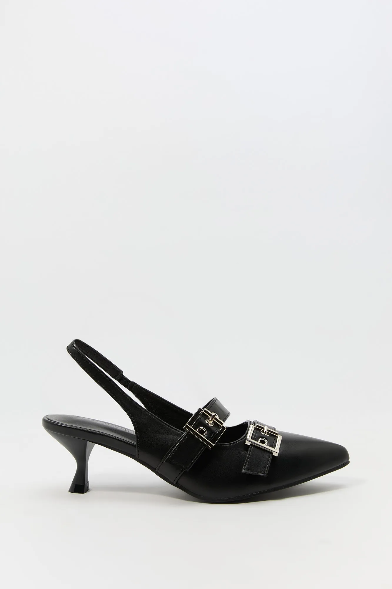 Faux Leather Buckled Slingback Kitten Heel sold by Urban Planet product image thumbnail 5