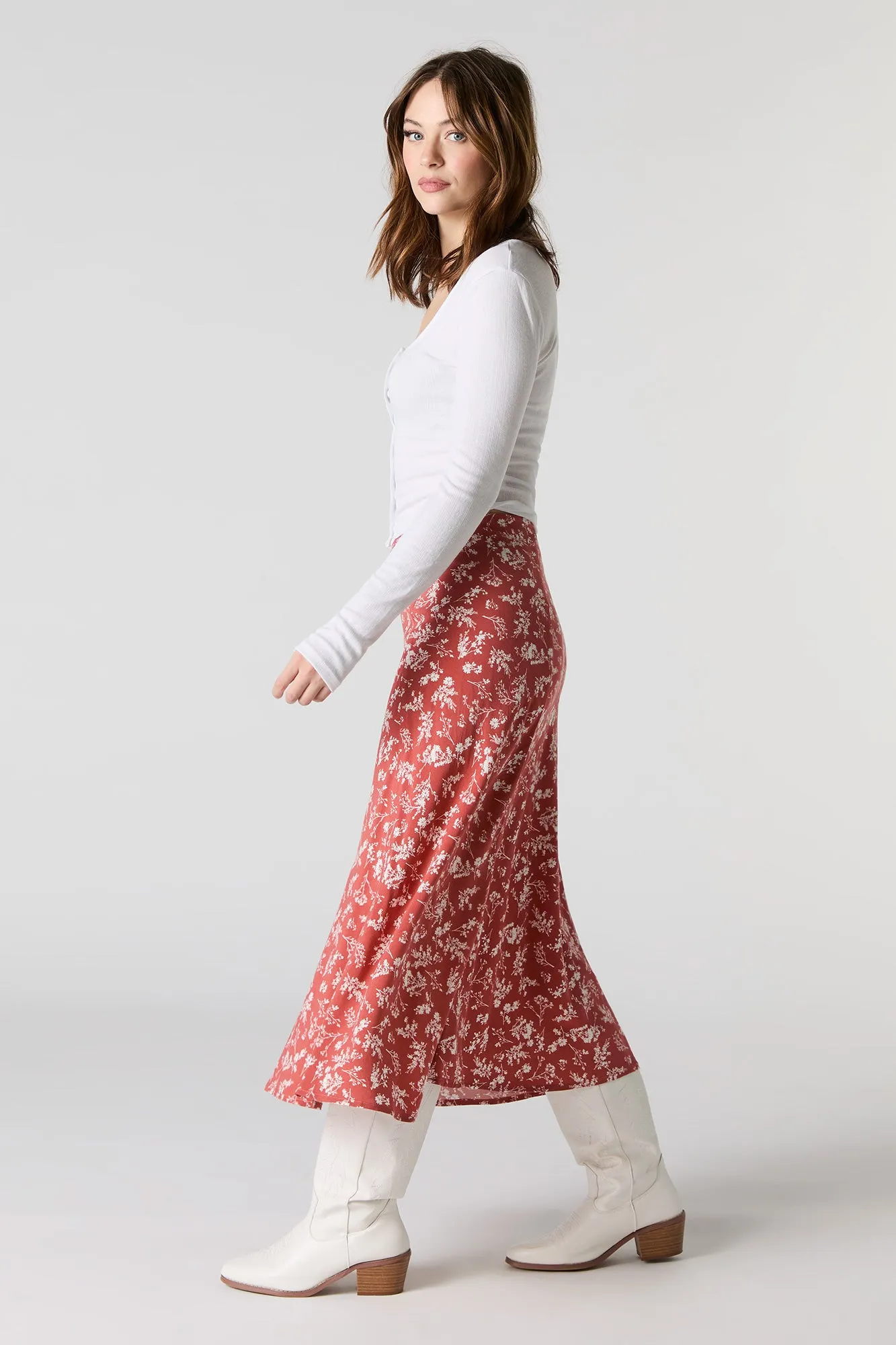 Floral Slit Midi Skirt sold by Urban Planet product image thumbnail 5
