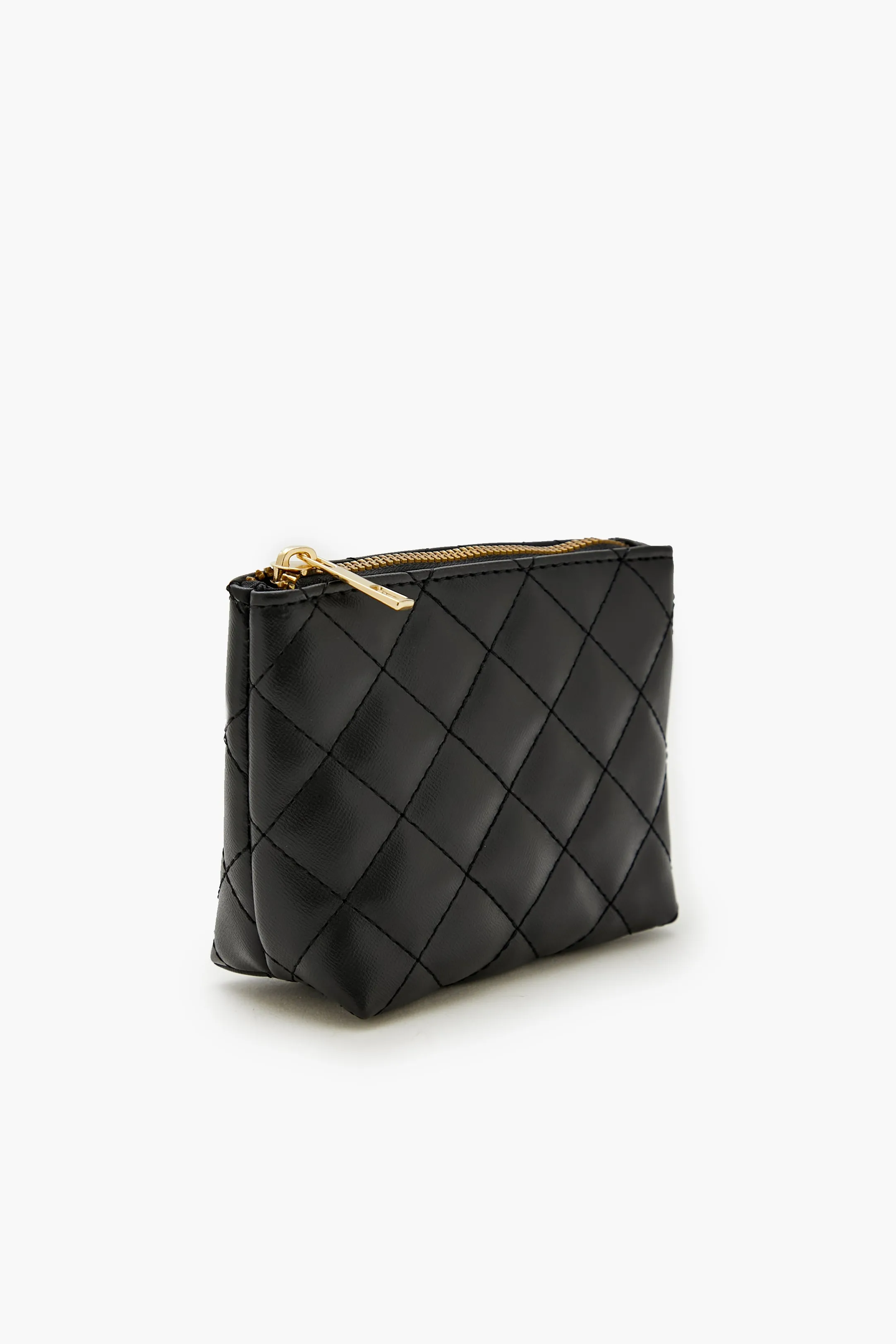 Quilted Faux Leather Makeup Bag sold by Urban Planet product image thumbnail 2