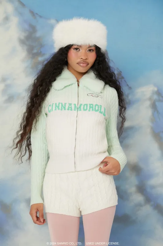 Faux Fur Cinnamoroll Zip-Up Sweater sold by Urban Planet