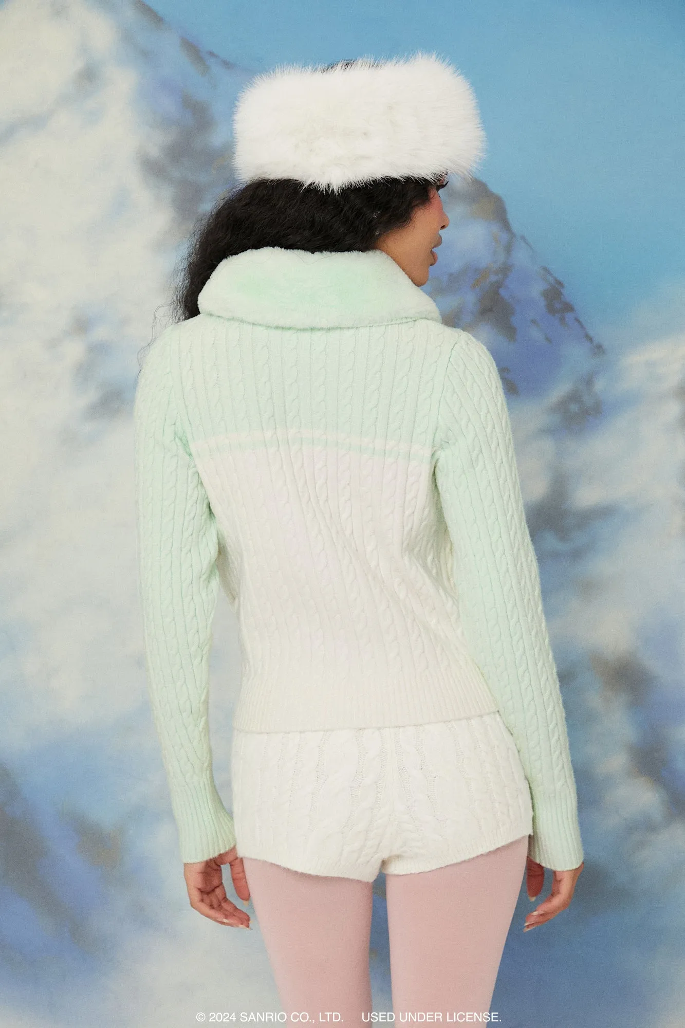 Faux Fur Cinnamoroll Zip-Up Sweater sold by Urban Planet product image thumbnail 2