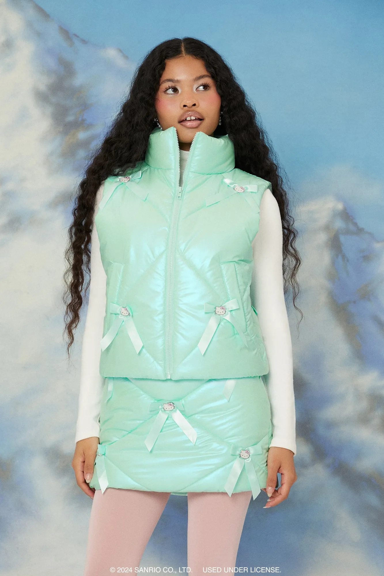 Hello Kitty Quilted Puffer Vest sold by Urban Planet