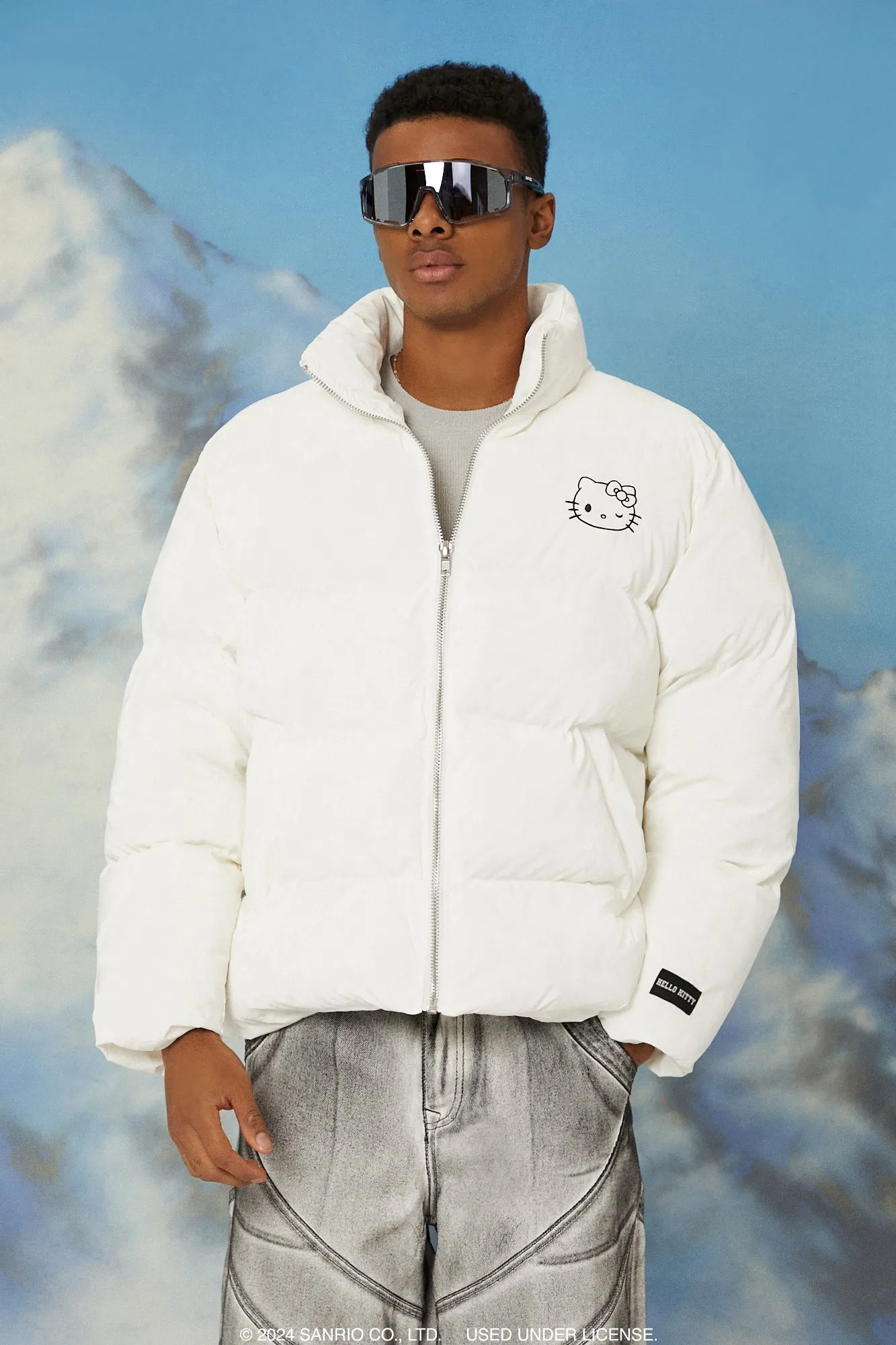 Hello Kitty Embroidered Puffer Jacket sold by Urban Planet product image thumbnail 2