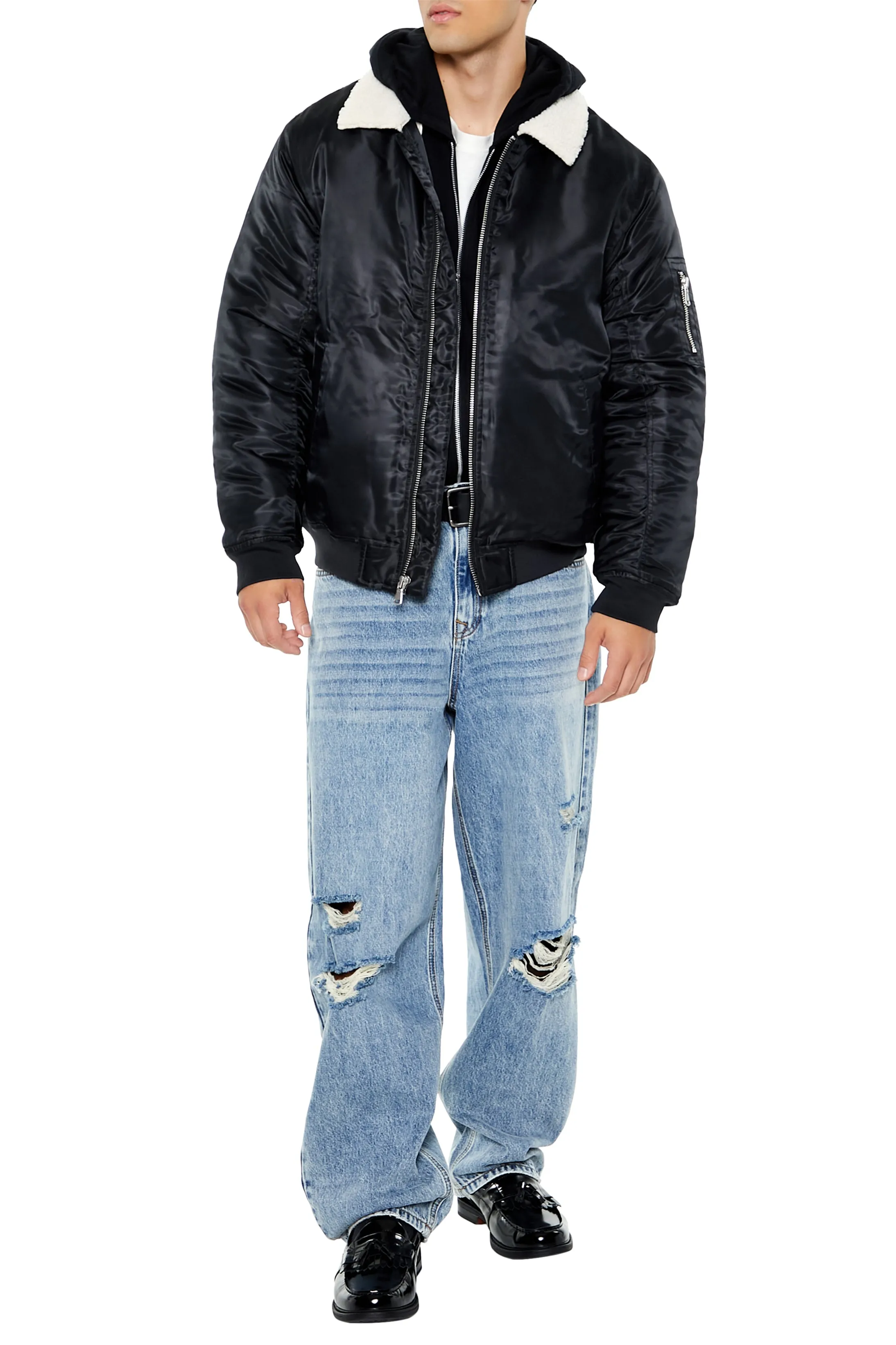 Faux-Shearling Collar Bomber Jacket sold by Urban Planet product image thumbnail 3
