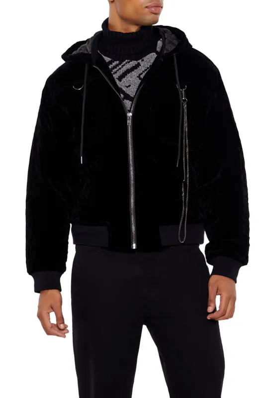 Velvet Wallet Chain Hooded Jacket sold by Urban Planet