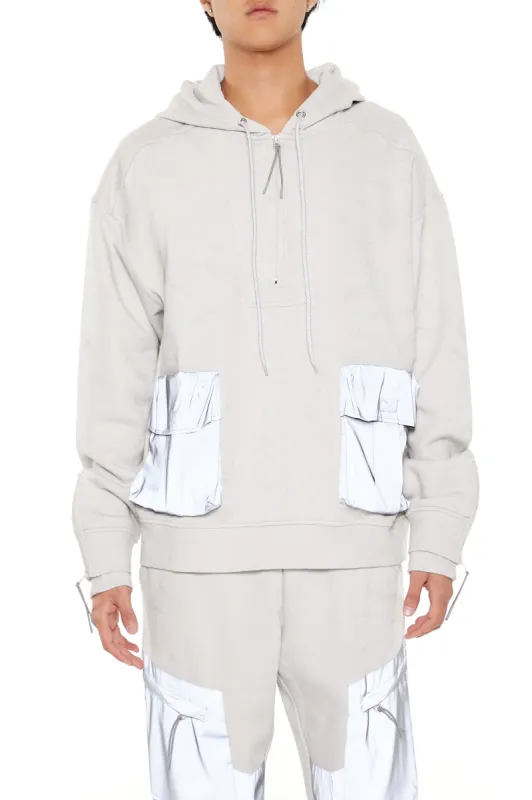 Washed Fleece Mixed Media Hoodie made by Urban Planet