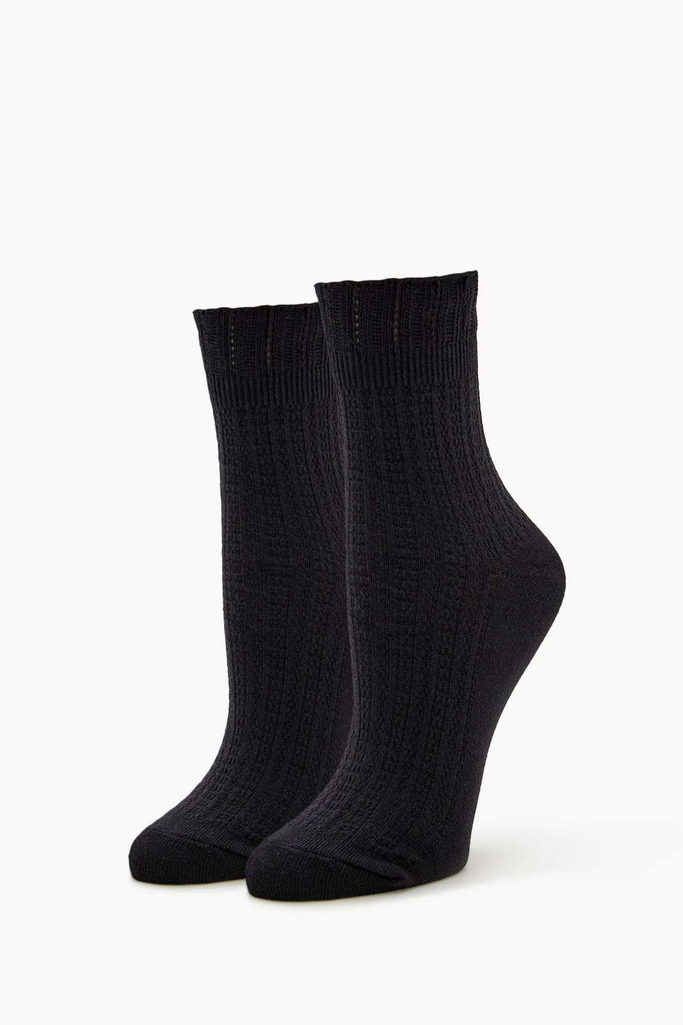 Pointelle Ruffle Trim Crew Socks sold by Urban Planet product image thumbnail 2