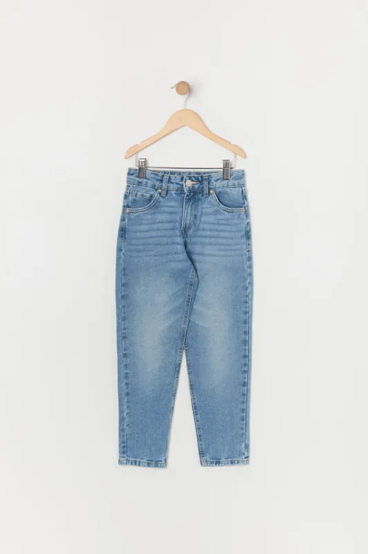 Jean « mom » délavé moyen à taille haute pour fille sold by Urban Planet