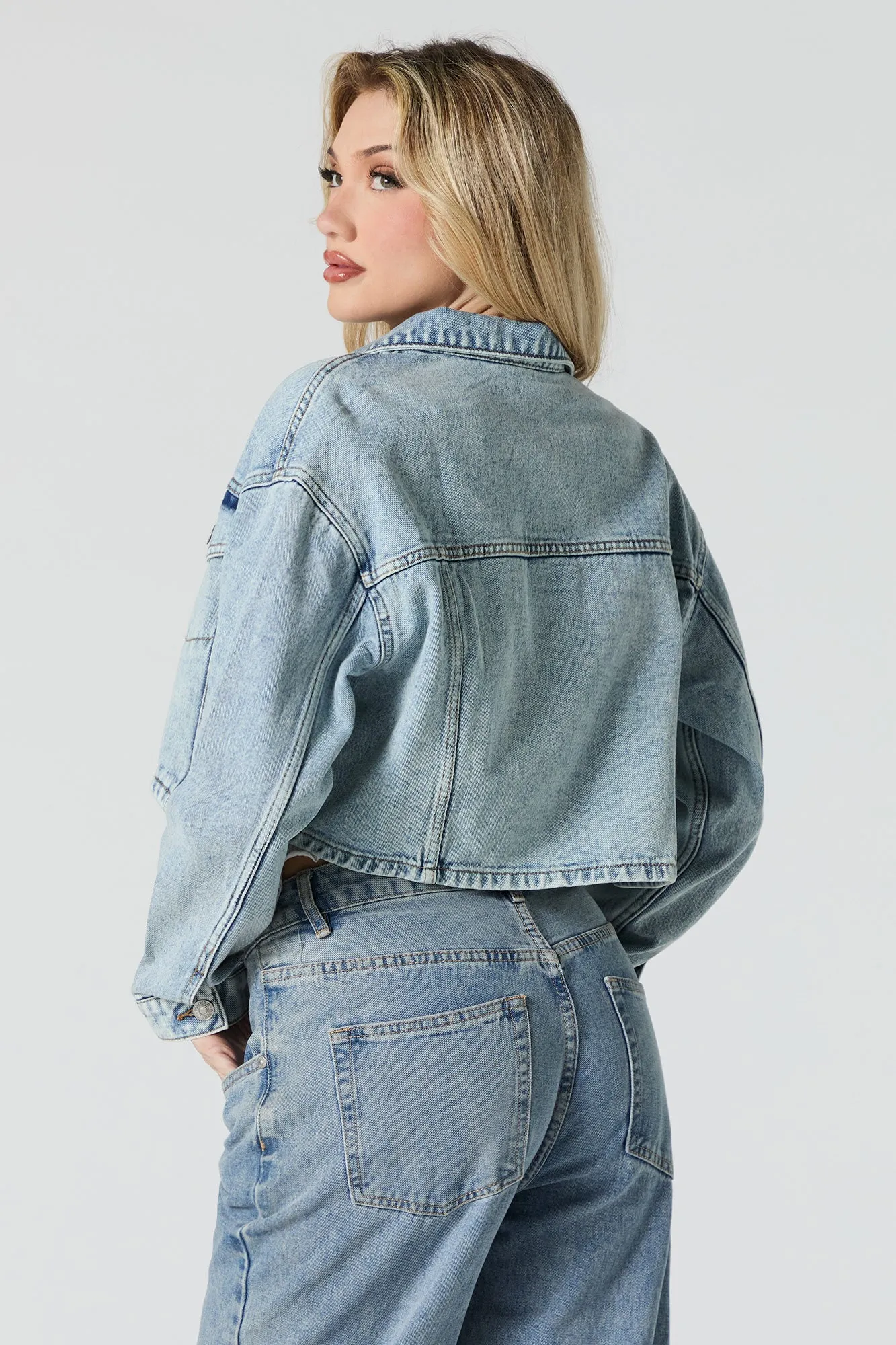 Cropped Denim Jacket sold by Urban Planet product image thumbnail 2
