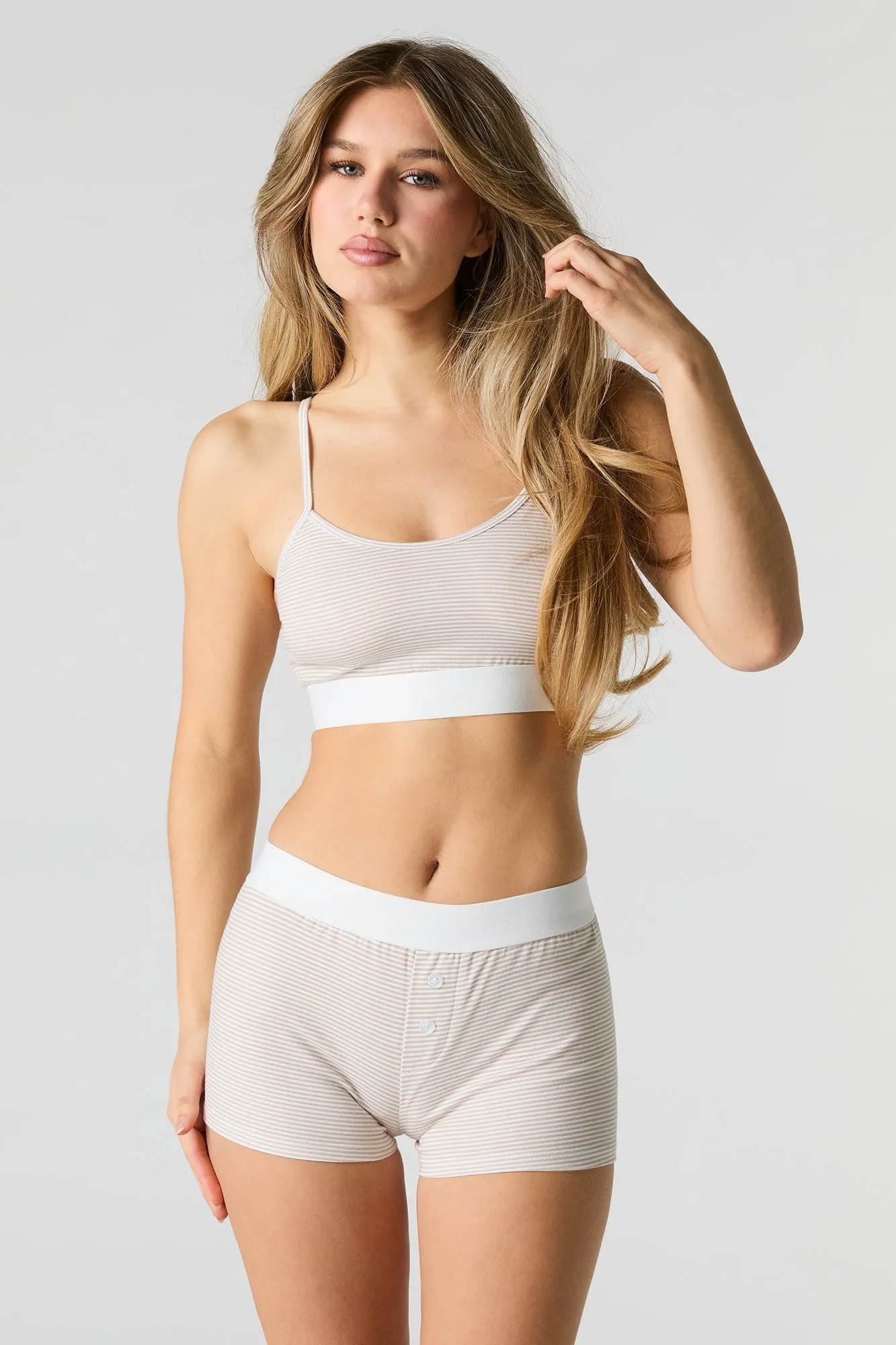 Ensemble pyjama avec bralette et caleçon rayés sold by Urban Planet product image thumbnail 4