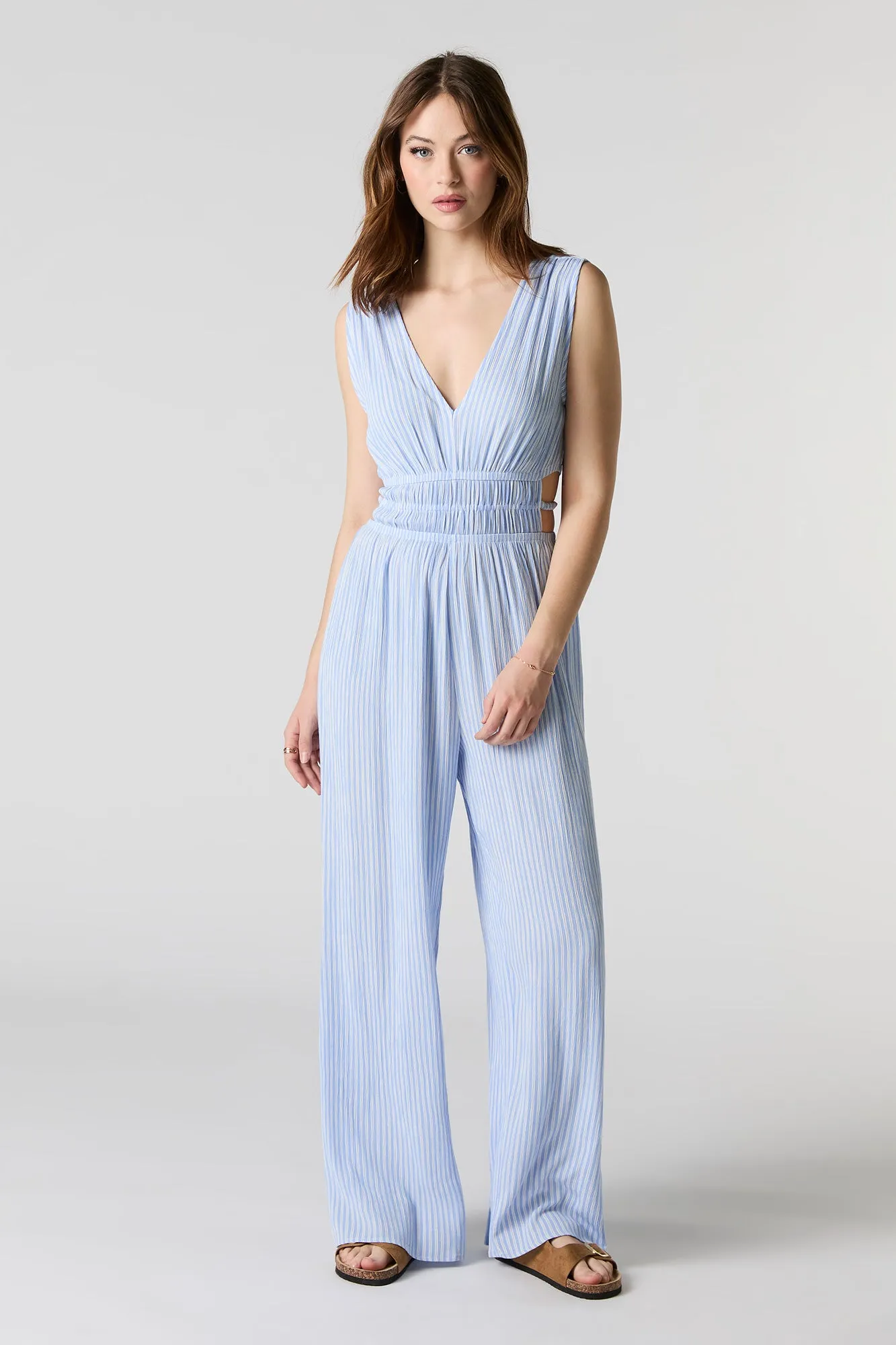 V-Neck Cut-Out Wide Leg Jumpsuit sold by Urban Planet product image thumbnail 4