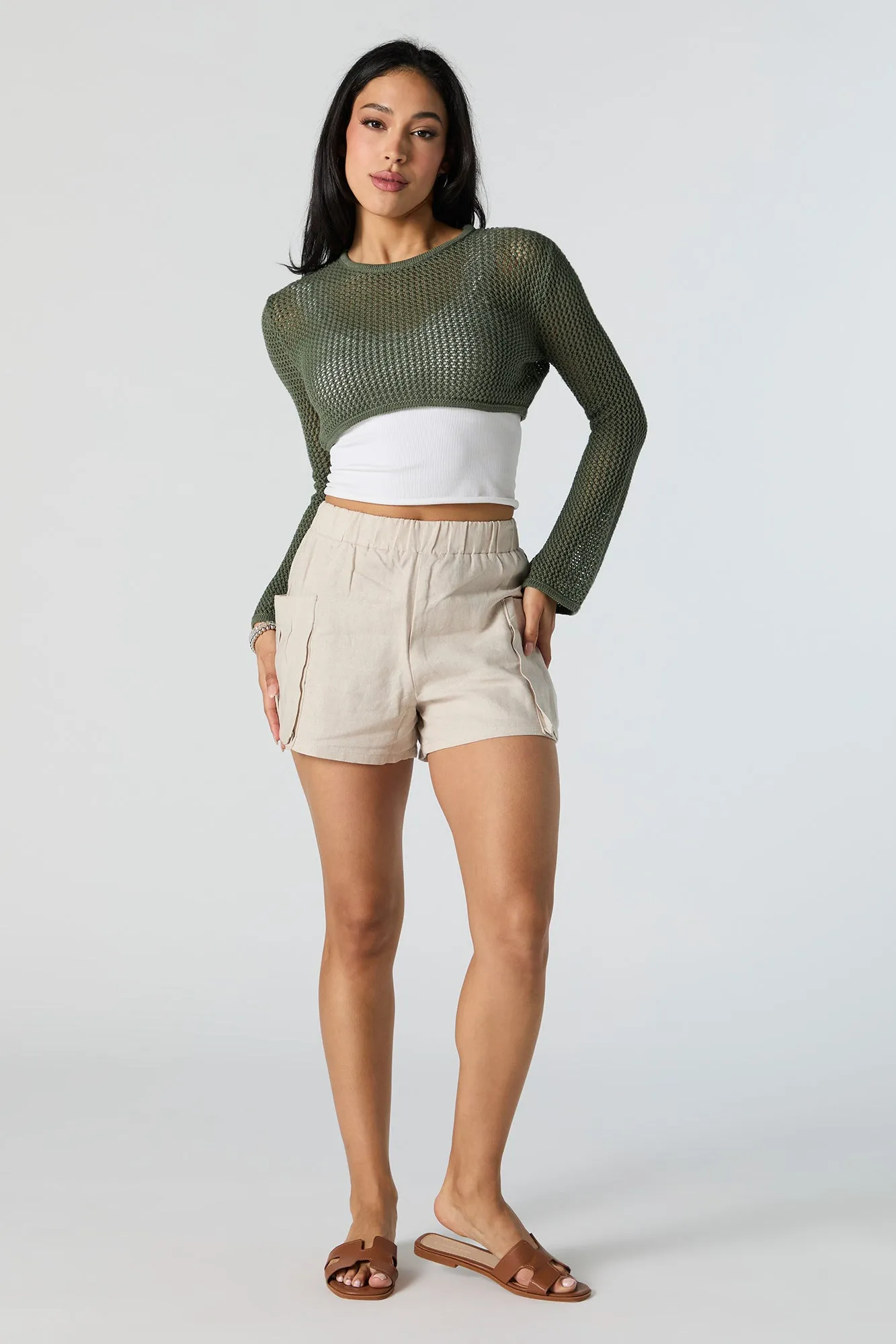 Chandail ultracourt en tricot ajouré sold by Urban Planet product image thumbnail 3