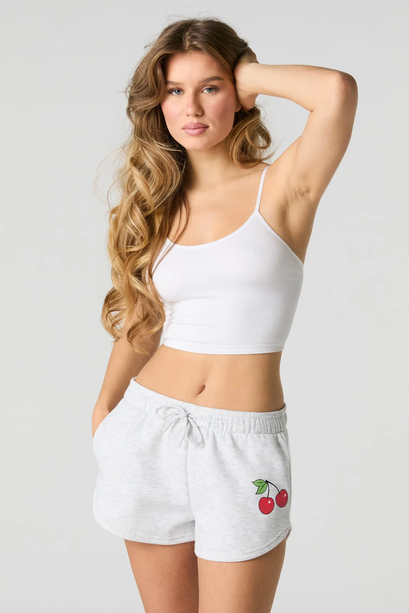 Graphic Fleece Drawstring Dolphin Short sold by Urban Planet product image thumbnail 5