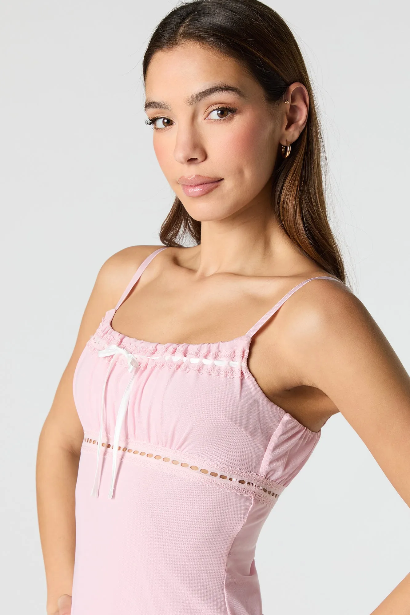 Mesh Bow Front Mini Dress sold by Urban Planet product image thumbnail 4