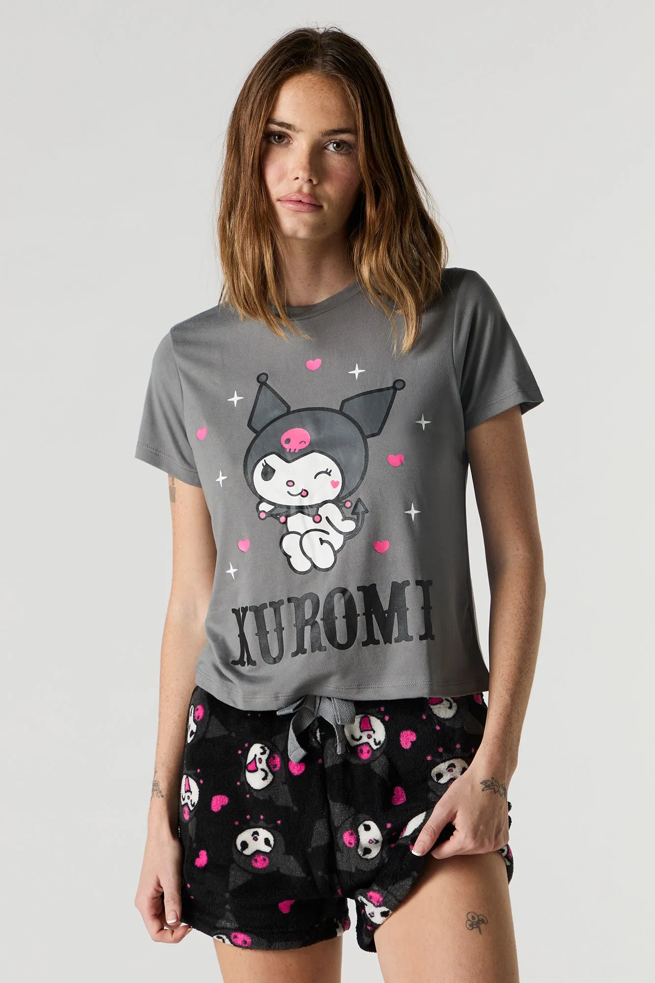 Hello Kitty & Friends T-Shirt & Plush Short 2 Piece Pajama Set sold by Urban Planet product image thumbnail 4