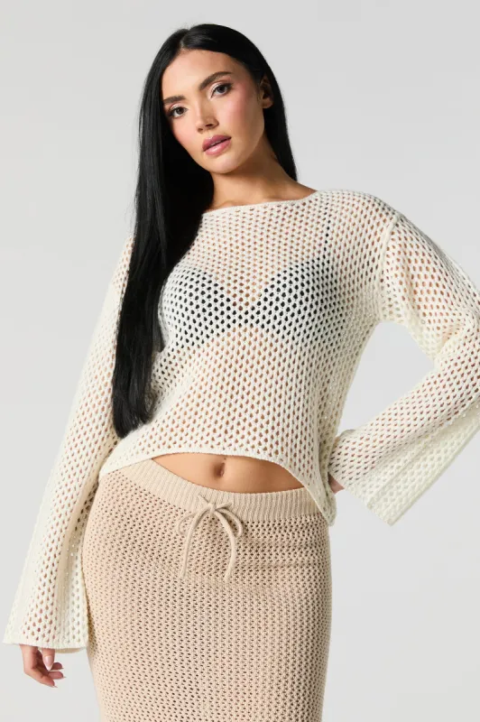 Open Knit Boat Neck Sweater sold by Urban Planet