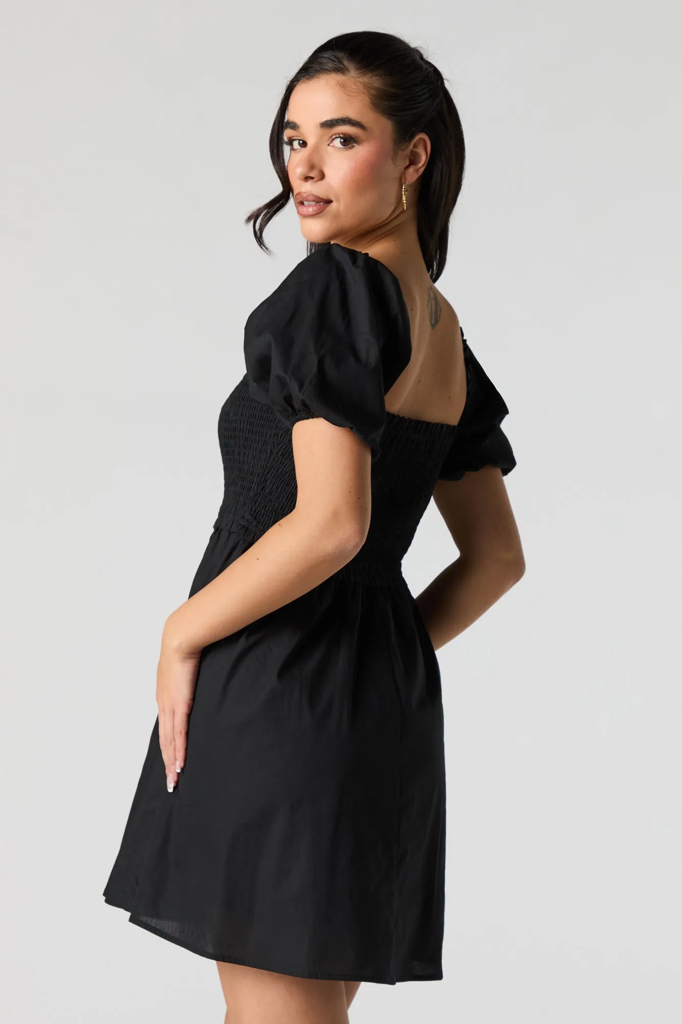 Smocked Puff Sleeve Mini Dress sold by Urban Planet product image thumbnail 5