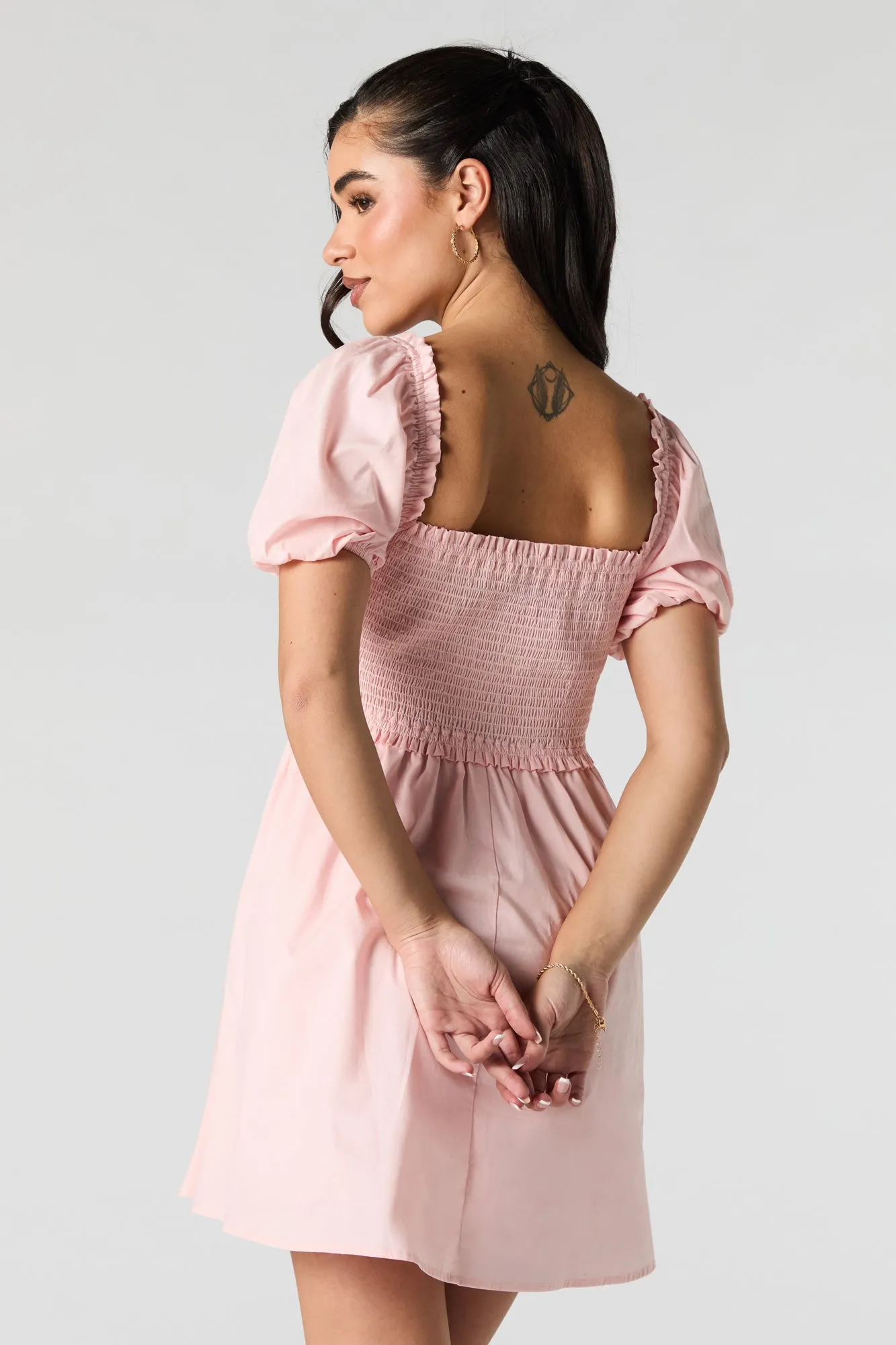 Minirobe smockée à manches bouffantes sold by Urban Planet product image thumbnail 2