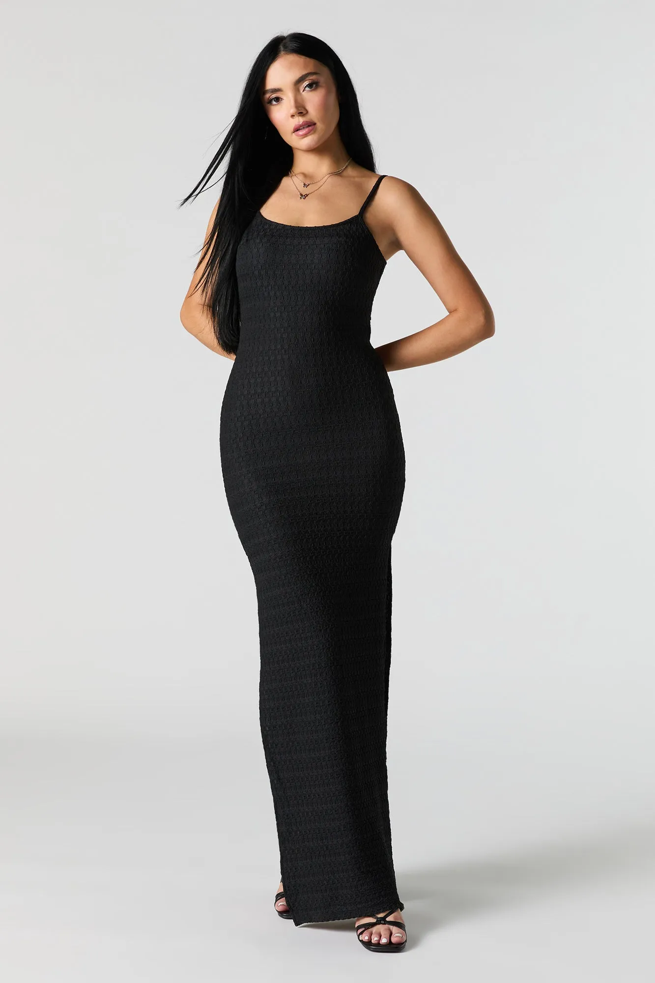 Textured Side Slit Maxi Dress sold by Urban Planet product image thumbnail 5