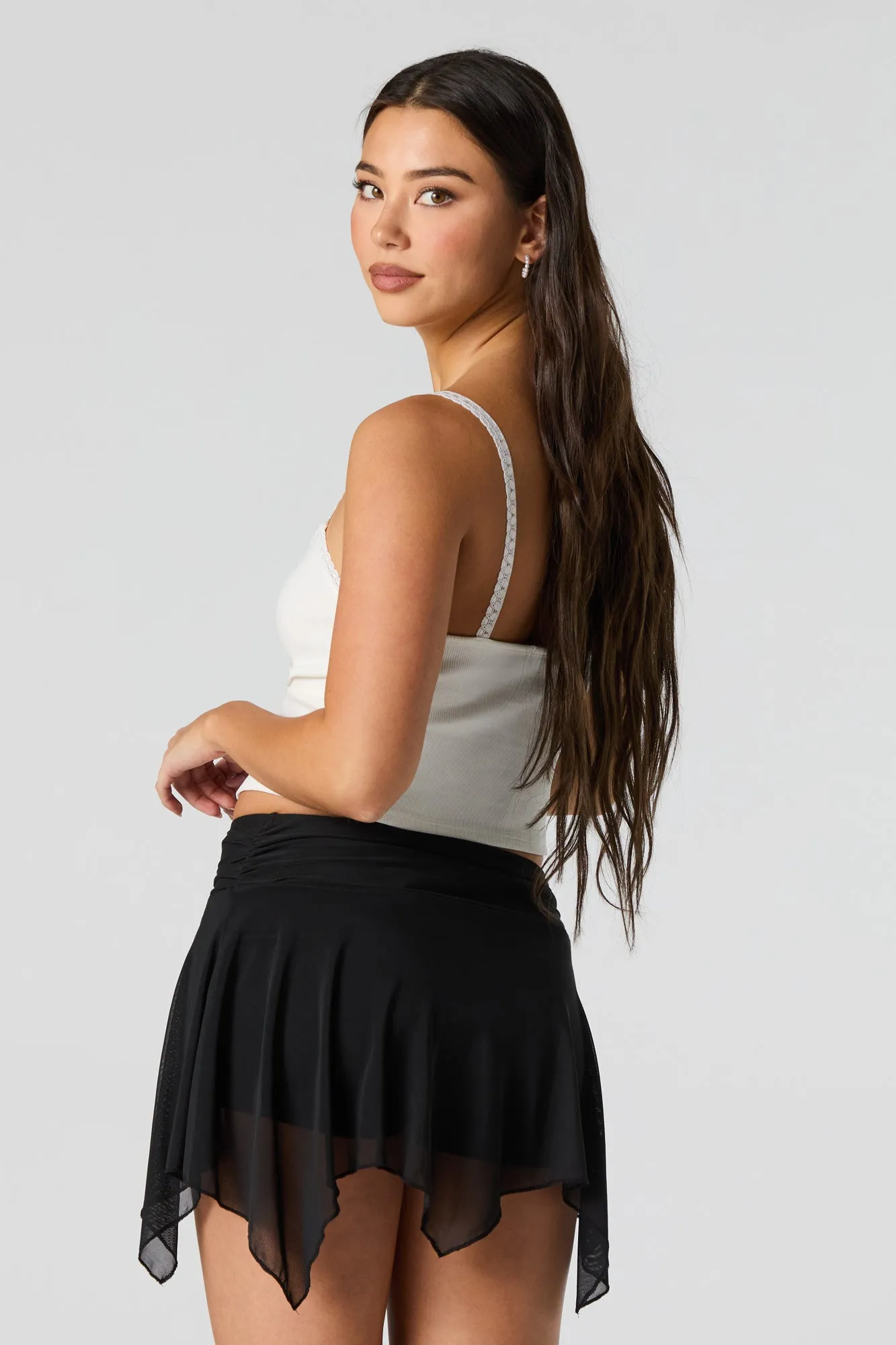 Minijupe-short asymétrique en filet sold by Urban Planet product image thumbnail 2