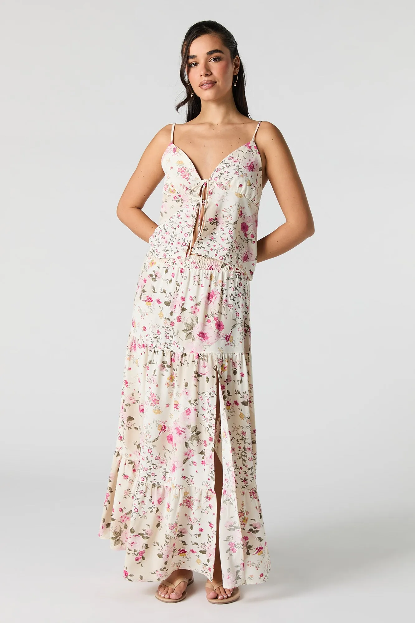 Flowy Tiered Maxi Skirt sold by Urban Planet