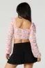 Floral Lace Long Sleeve Corset Top sold by Urban Planet