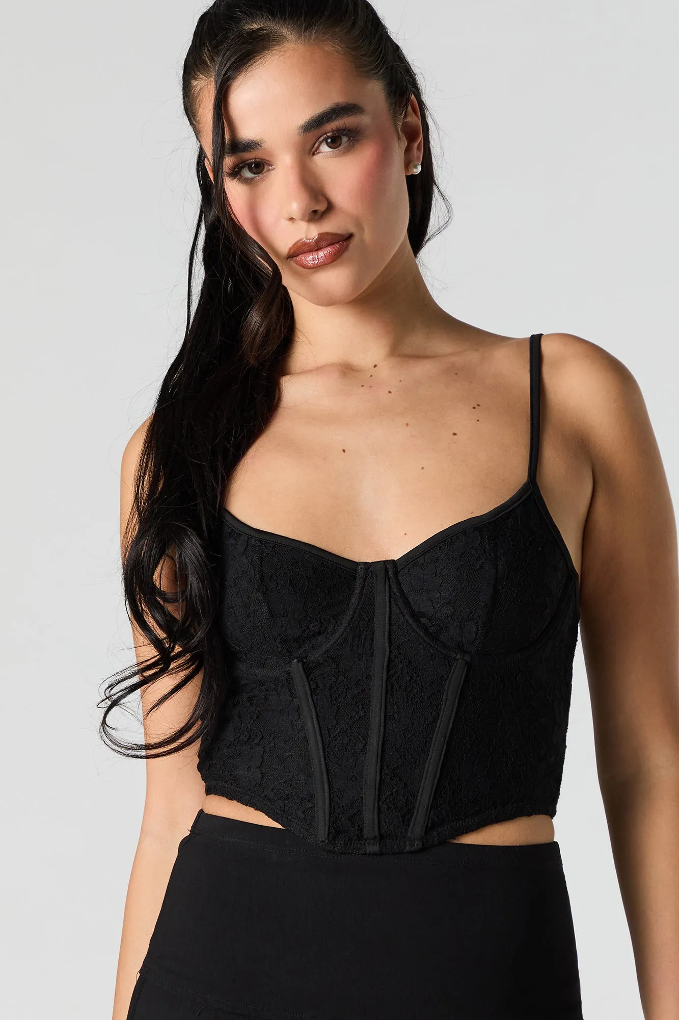 Lace Lace-Up Back Corset Top sold by Urban Planet product image thumbnail 4