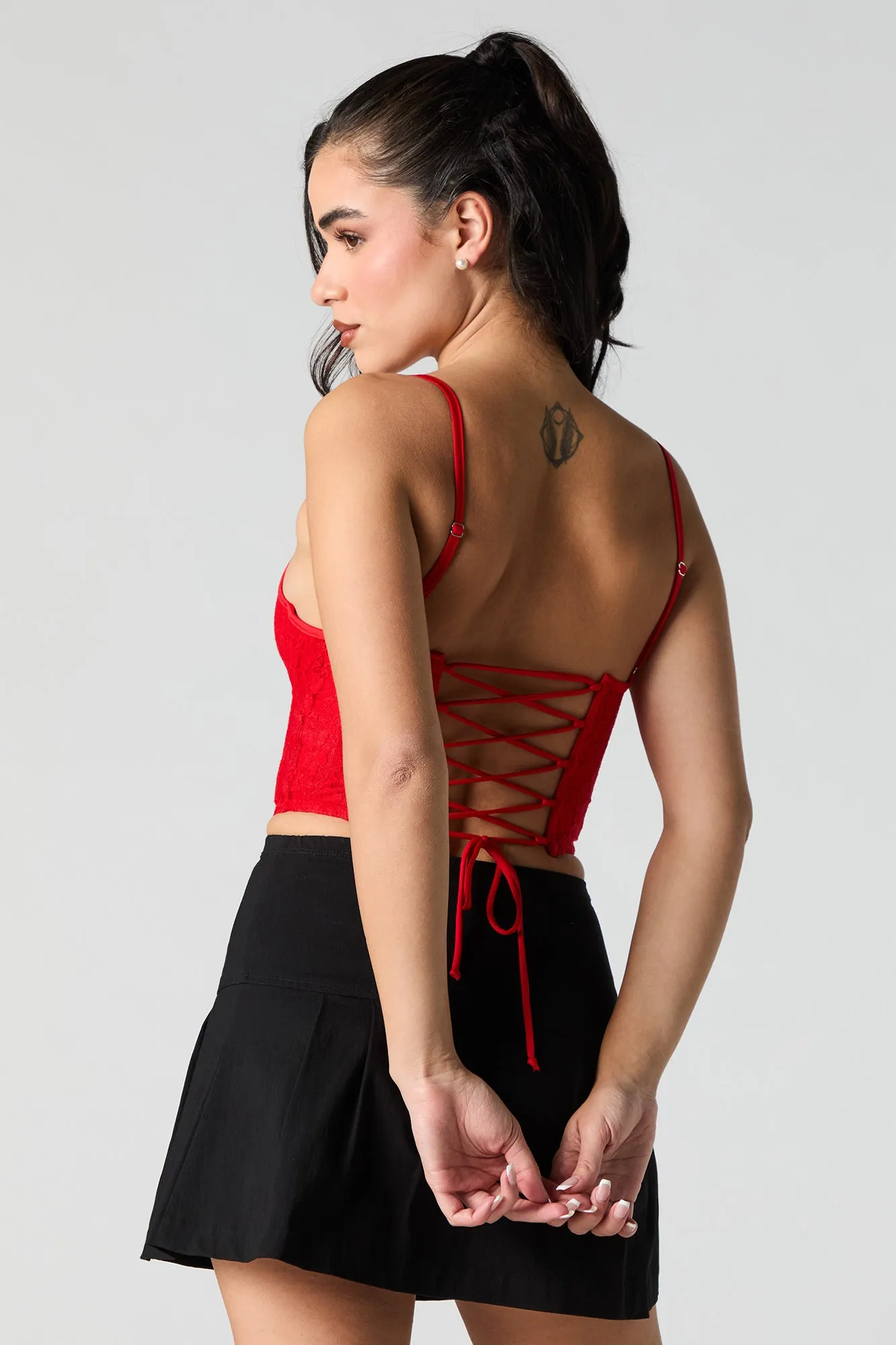 Lace Lace-Up Back Corset Top sold by Urban Planet product image thumbnail 2