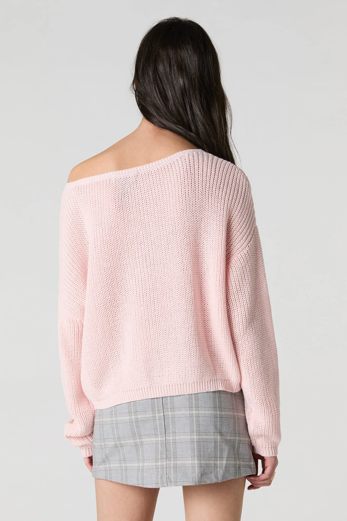 Cable Knit Off Shoulder Sweater sold by Urban Planet product image thumbnail 2