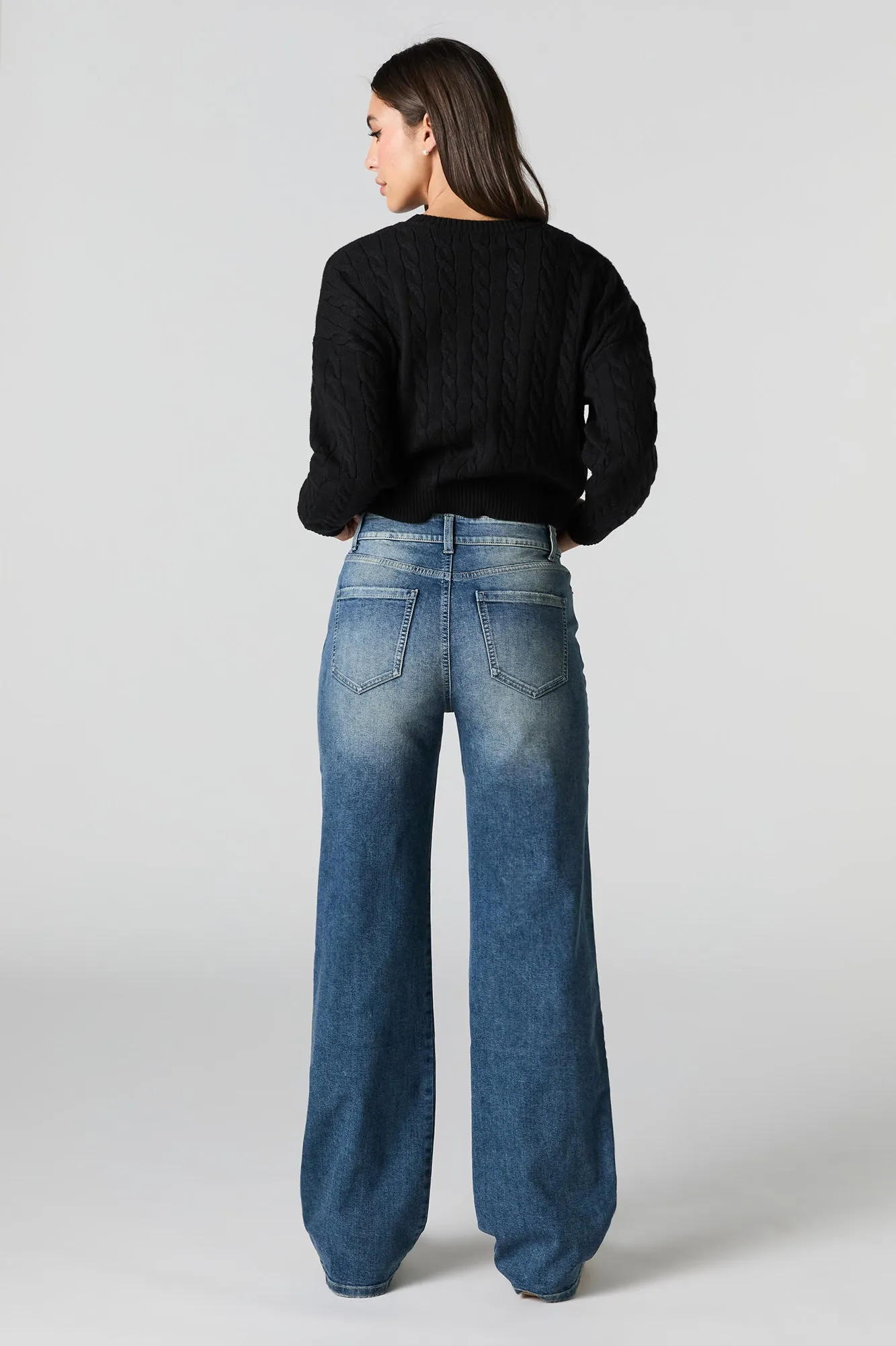 Vintage Dark Wash High Rise Wide Leg Jean sold by Urban Planet product image thumbnail 3