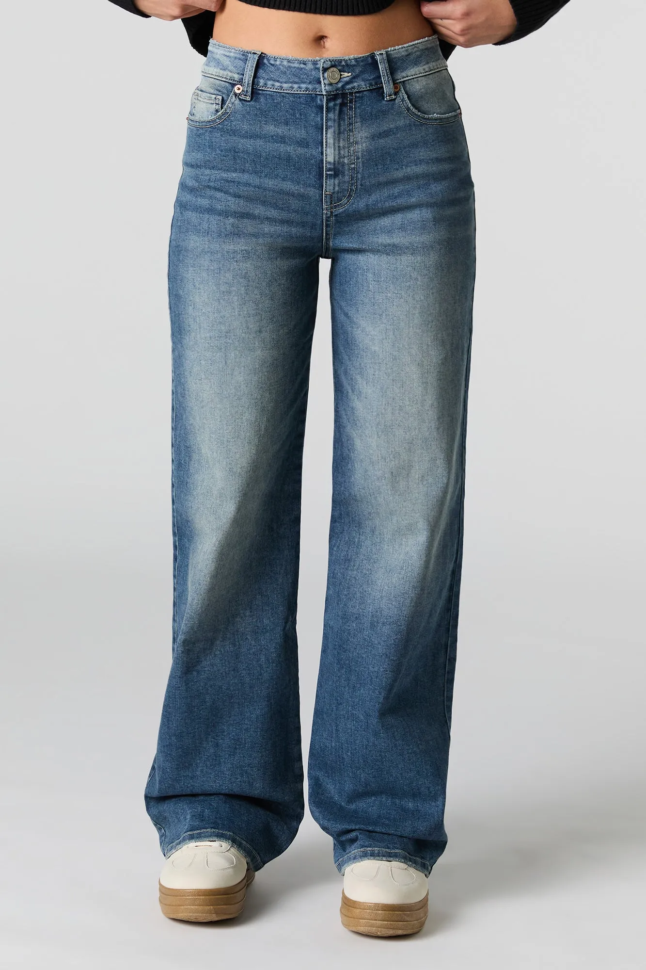 Vintage Dark Wash High Rise Wide Leg Jean sold by Urban Planet product image thumbnail 2