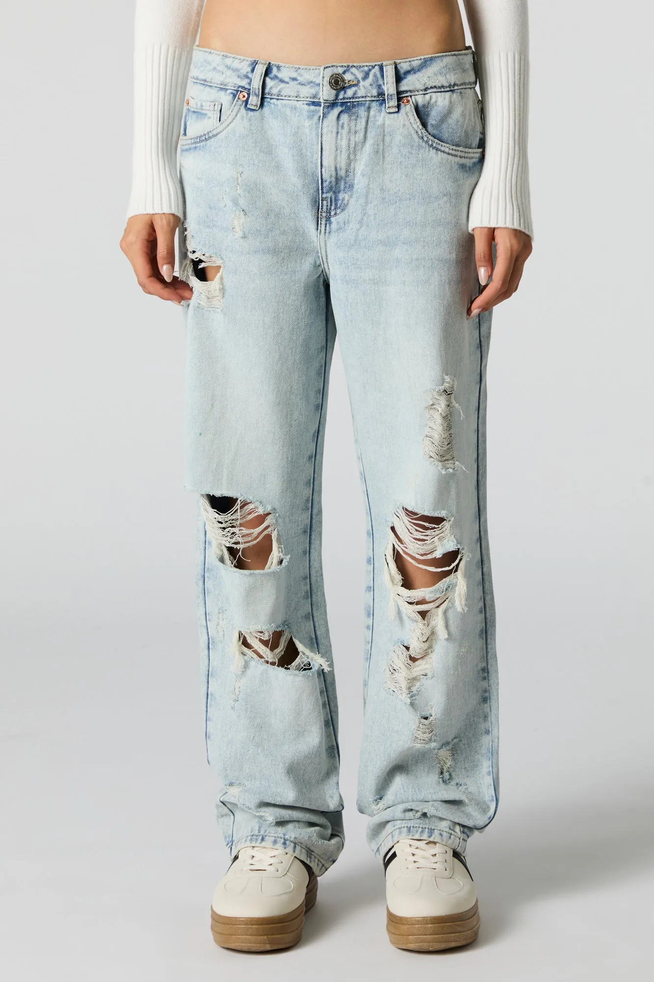 Distressed Straight Leg Jean sold by Urban Planet product image thumbnail 2