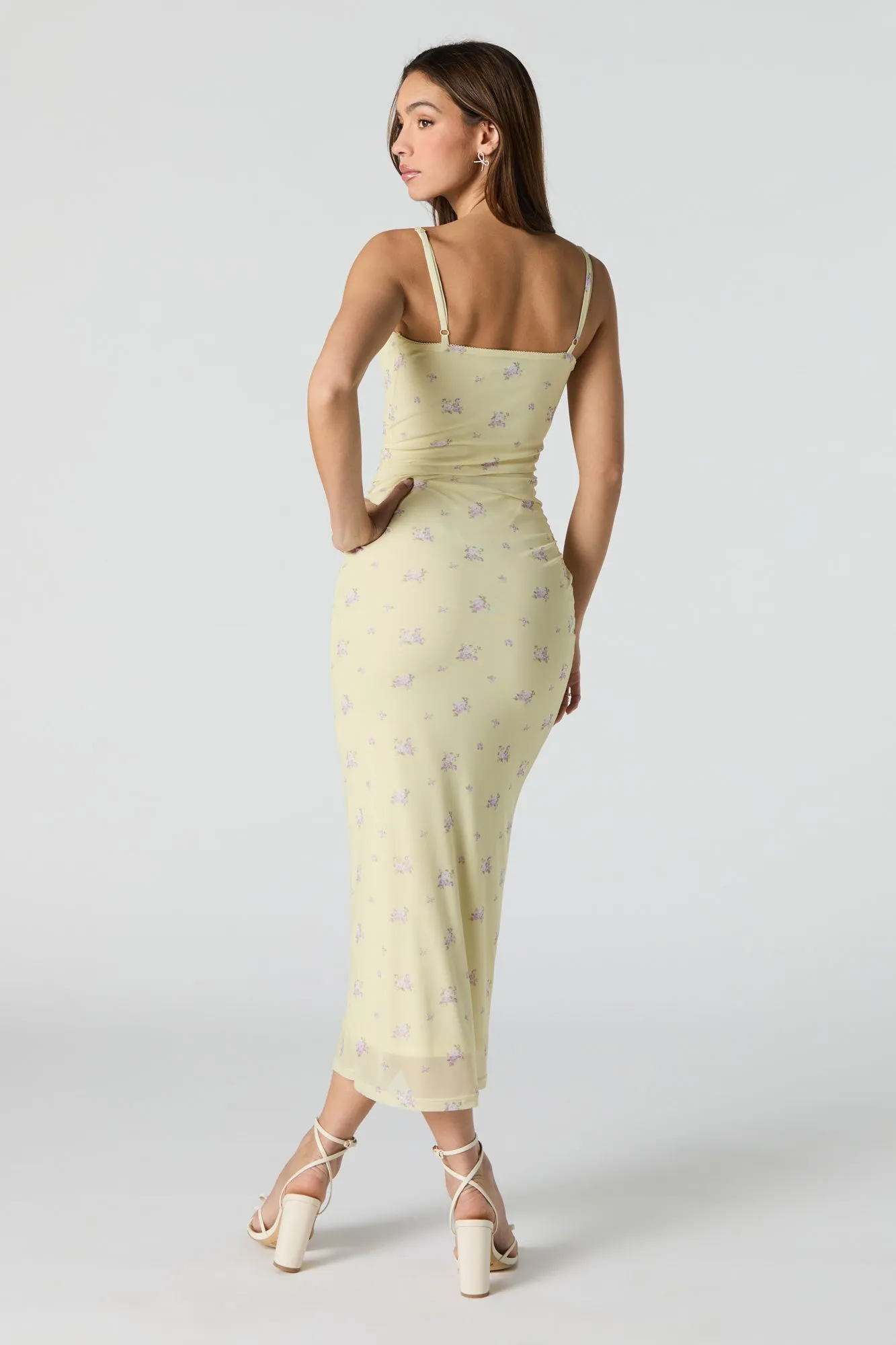 Robe-bustier midi en filet fleuri sold by Urban Planet product image thumbnail 2