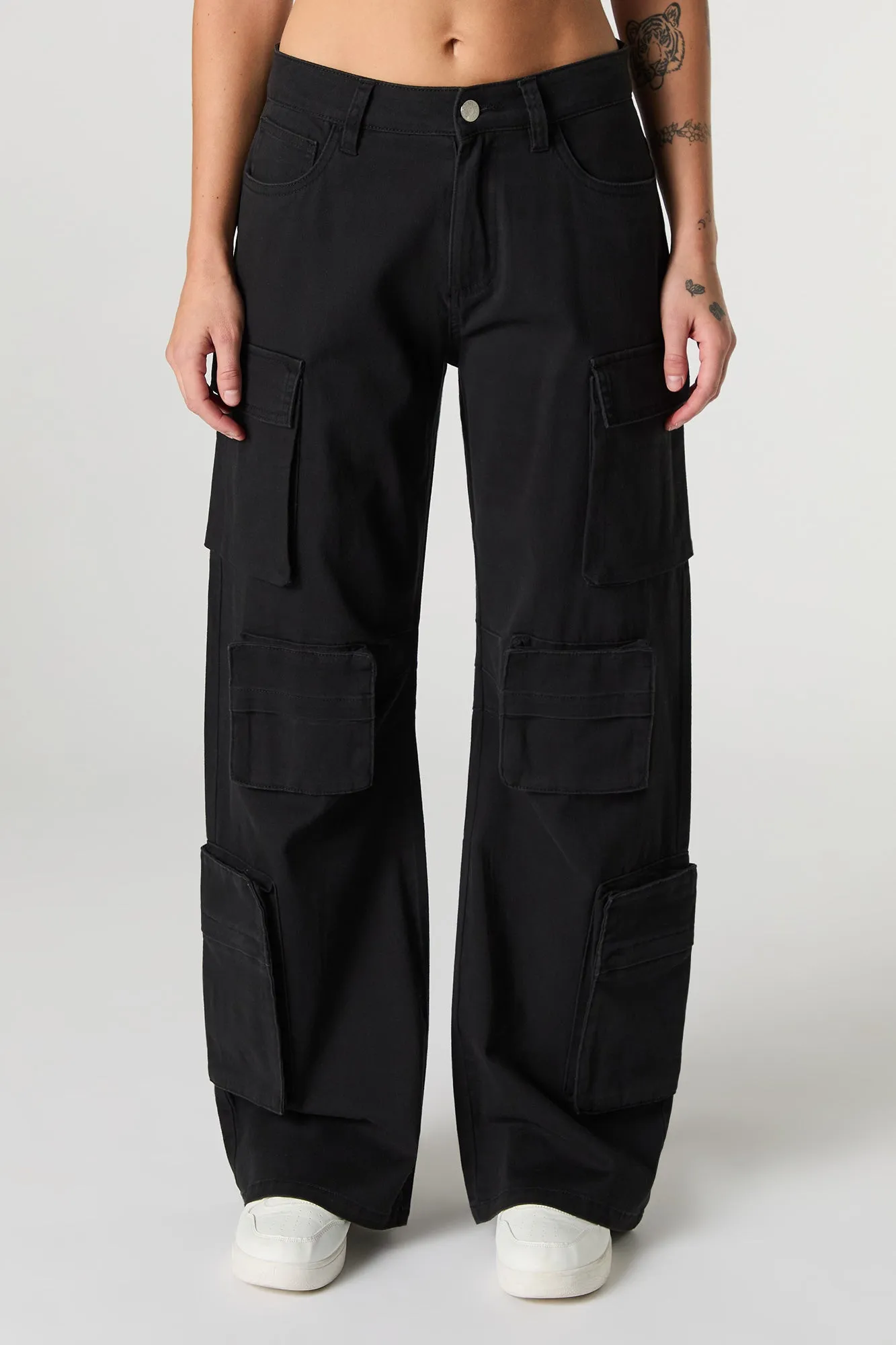 Pantalon cargo à jambe large avec poches multiples sold by Urban Planet product image thumbnail 5