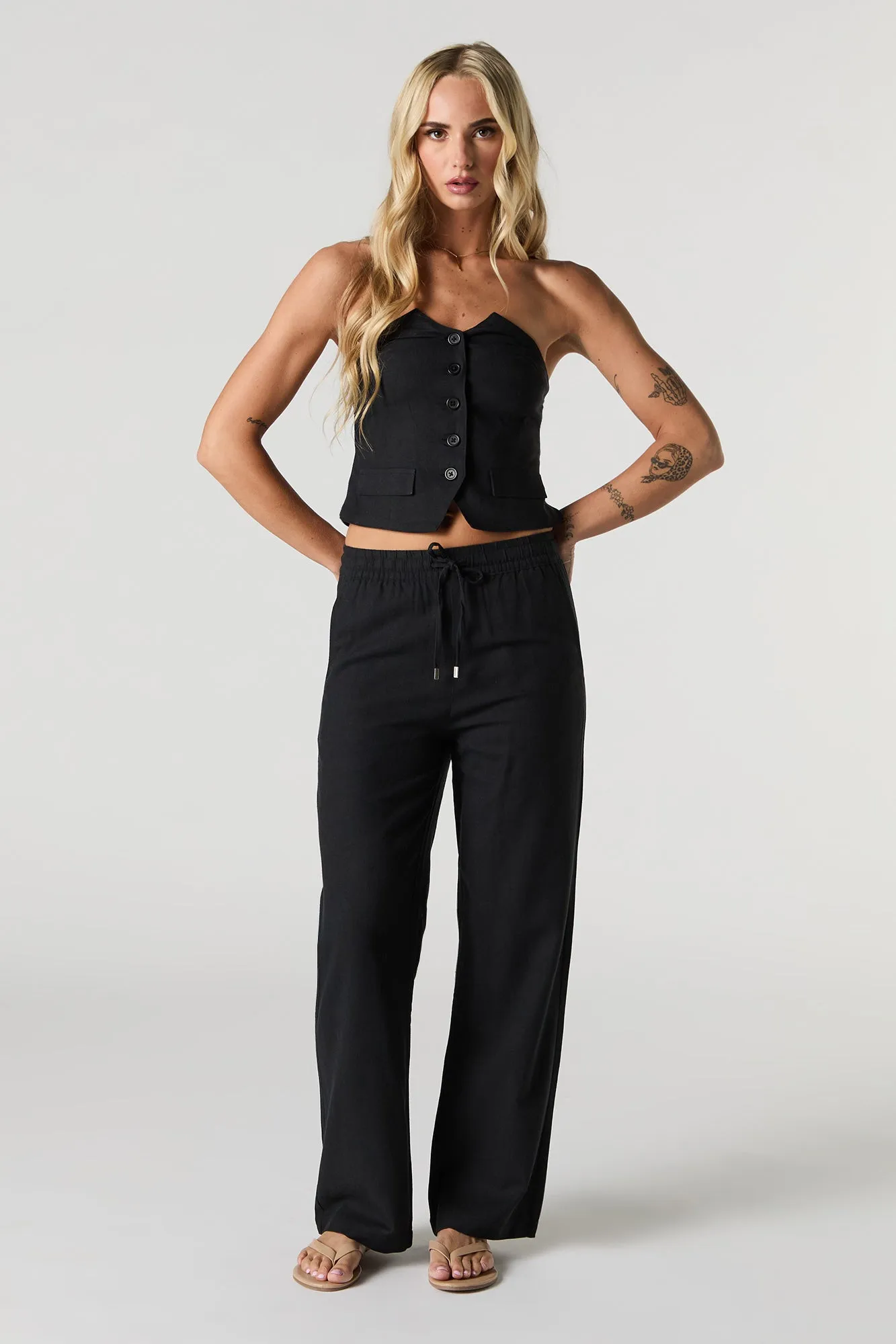Low Rise Wide Leg Pant sold by Urban Planet product image thumbnail 4