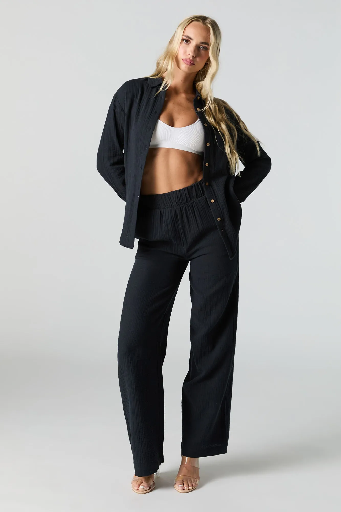 Pantalon à jambe large froissé sold by Urban Planet product image thumbnail 5